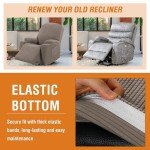 Comfortable Jacquard Recliner Chair Cover - Taupe