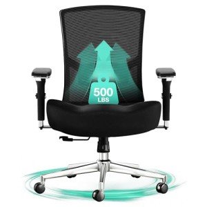 Big & Tall Ergonomic Office Chair, 500lbs Capacity