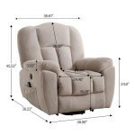 Beige Power Lift Recliner with Massage & Heat