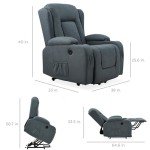 Electric Power Lift Massage Recliner Chair - Blue