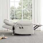 Light Grey Electric Power Lift Recliner Chair