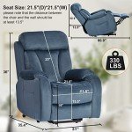Navy Blue Power Lift Chair Recliner for Adults