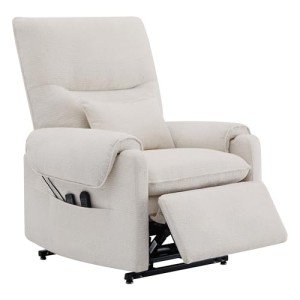 Cream Power Lift Recliner Chair with Heat & Massage