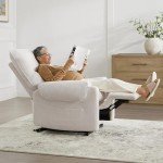 Cream Power Lift Recliner Chair with Heat & Massage