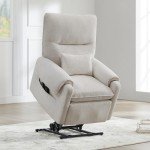 Cream Power Lift Recliner Chair with Heat & Massage
