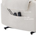 Cream Power Lift Recliner Chair with Heat & Massage