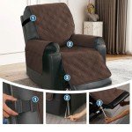 Waterproof Non-Slip Recliner Chair Cover - Brown/Beige