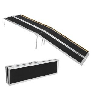 9FT Non-Slip Aluminum Wheelchair Ramp, 600lbs Capacity