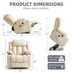 RESTREAL Electric Lift Recliner Chair with Massage & Heat