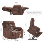 Oversized Power Lift Recliner with Heat & Massage