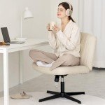 Beige Armless Adjustable Lift Chair for Home Office