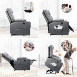Dark Grey Power Lift Recliner with Massage & Heat