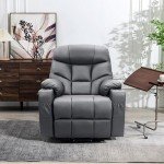 Dark Grey Power Lift Recliner with Massage & Heat