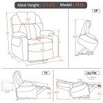 MCombo Large Dual Motor Power Lift Recliner Sofa