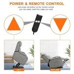 Light Grey Power Lift Recliner for Seniors