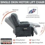 Large Power Lift Recliner with Massage & Heat