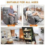 Light Grey Power Lift Recliner for Seniors