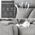 Light Grey Power Lift Recliner for Seniors