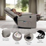 Grey Power Lift Recliner with Massage and Heat