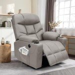 Grey Power Lift Recliner with Massage and Heat
