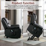 CANMOV Leather Power Lift Recliner Chair with Massage