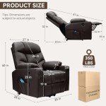 Electric Power Lift Chair with Massage & Heat