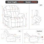 MCombo Petite Power Lift Recliner Chair with Massage