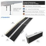 Portable Non-Slip Aluminum Wheelchair Ramp, 600lbs