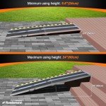 Portable Non-Slip Aluminum Wheelchair Ramp, 600lbs