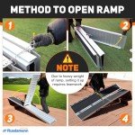 Portable Non-Slip Aluminum Wheelchair Ramp, 600lbs