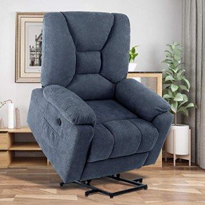 Midnight Blue Power Lift Recliner with Massage & Heat