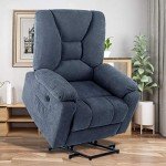 Midnight Blue Power Lift Recliner with Massage & Heat