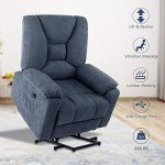 Midnight Blue Power Lift Recliner with Massage & Heat