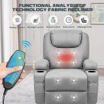 JUMMICO Heated Massage Lift Recliner Sofa Chair