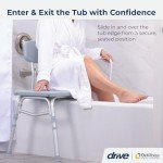 Adjustable Tub Transfer Bench with Backrest 400lbs