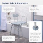 Adjustable Tub Transfer Bench with Backrest 400lbs
