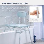 Adjustable Tub Transfer Bench with Backrest 400lbs