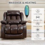 Large Leather Power Lift Recliner Chair with Massage