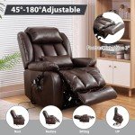 Large Leather Power Lift Recliner Chair with Massage