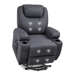 JUMMICO Power Lift Recliner with Massage - Navy Blue