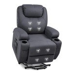 JUMMICO Power Lift Recliner with Massage - Navy Blue
