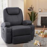 JUMMICO Power Lift Recliner with Massage - Navy Blue