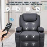 JUMMICO Power Lift Recliner with Massage - Navy Blue