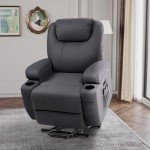 JUMMICO Power Lift Recliner with Massage - Navy Blue