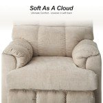 Chenille Wide Recliner Lift Chair - Beige