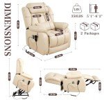 Dual Motor Lay Flat Lift Recliner Chair with Massage
