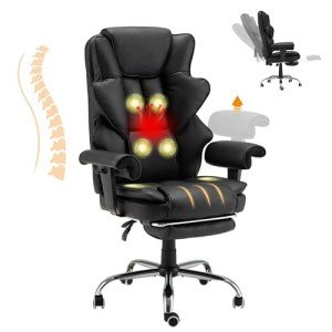 HOMREST Ergonomic Massage Office Chair with Footrest