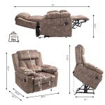 Extra Wide Lift Recliner Chair with Massage & USB