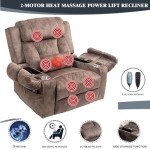 Extra Wide Lift Recliner Chair with Massage & USB