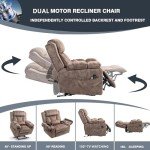 Extra Wide Lift Recliner Chair with Massage & USB
